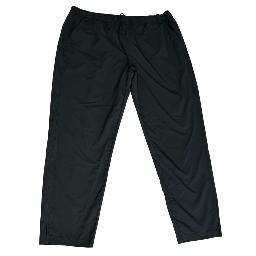 Zella Womens XL Black Activewear Pants Drawstring Waist Pockets Side Slit Ankle